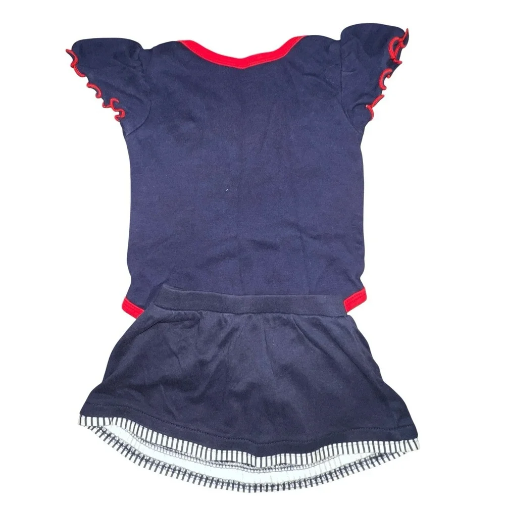 Boston‎ Red Sox Girl's Infant Outfielder Bodysuit & Skirt Set Genuine Merch 6/9M